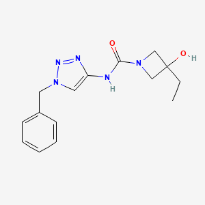 molecular formula C15H19N5O2 B6801010 N-(1-benzyltriazol-4-yl)-3-ethyl-3-hydroxyazetidine-1-carboxamide 