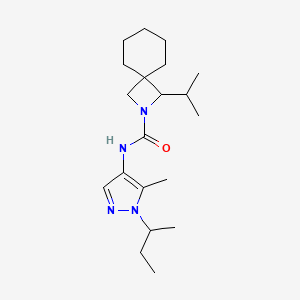 molecular formula C20H34N4O B6801037 N-(1-butan-2-yl-5-methylpyrazol-4-yl)-3-propan-2-yl-2-azaspiro[3.5]nonane-2-carboxamide 