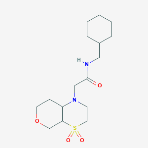 molecular formula C16H28N2O4S B6801144 N-(cyclohexylmethyl)-2-(4,4-dioxo-3,4a,5,7,8,8a-hexahydro-2H-pyrano[3,4-b][1,4]thiazin-1-yl)acetamide 
