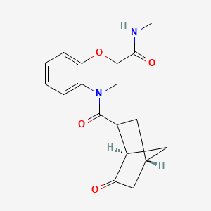 molecular formula C18H20N2O4 B6801174 N-methyl-4-[(1R,4S)-6-oxobicyclo[2.2.1]heptane-2-carbonyl]-2,3-dihydro-1,4-benzoxazine-2-carboxamide 