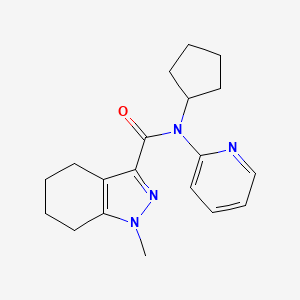 molecular formula C19H24N4O B6801203 N-cyclopentyl-1-methyl-N-pyridin-2-yl-4,5,6,7-tetrahydroindazole-3-carboxamide 