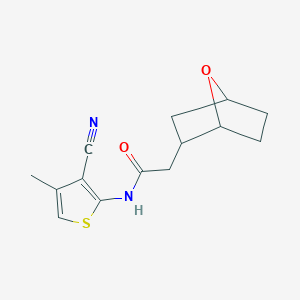 molecular formula C14H16N2O2S B6801317 N-(3-cyano-4-methylthiophen-2-yl)-2-(7-oxabicyclo[2.2.1]heptan-2-yl)acetamide 