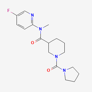 molecular formula C17H23FN4O2 B6801380 N-(5-fluoropyridin-2-yl)-N-methyl-1-(pyrrolidine-1-carbonyl)piperidine-3-carboxamide 