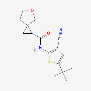 molecular formula C16H20N2O2S B6801386 N-(5-tert-butyl-3-cyanothiophen-2-yl)-5-oxaspiro[2.4]heptane-2-carboxamide 