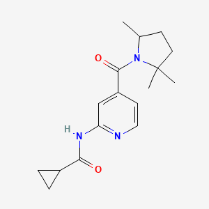 molecular formula C17H23N3O2 B6801405 N-[4-(2,2,5-trimethylpyrrolidine-1-carbonyl)pyridin-2-yl]cyclopropanecarboxamide 