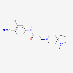 molecular formula C19H25ClN4O B6801471 N-(3-chloro-4-cyanophenyl)-3-(1-methyl-1,8-diazaspiro[4.5]decan-8-yl)propanamide 