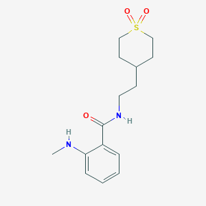 molecular formula C15H22N2O3S B6801630 N-[2-(1,1-dioxothian-4-yl)ethyl]-2-(methylamino)benzamide 