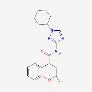 molecular formula C20H26N4O2 B6801638 N-(1-cyclohexyl-1,2,4-triazol-3-yl)-2,2-dimethyl-3,4-dihydrochromene-4-carboxamide 