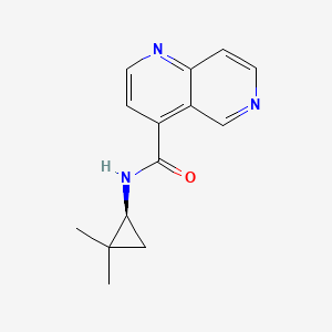 molecular formula C14H15N3O B6801923 N-[(1S)-2,2-dimethylcyclopropyl]-1,6-naphthyridine-4-carboxamide 