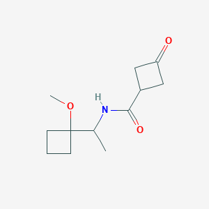 molecular formula C12H19NO3 B6802085 N-[1-(1-methoxycyclobutyl)ethyl]-3-oxocyclobutane-1-carboxamide 