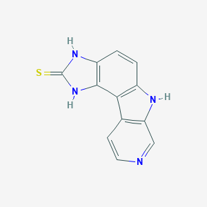 molecular formula C12H8N4S B068021 3,5,10,13-Tetrazatetracyclo[7.7.0.02,6.011,16]hexadeca-1(9),2(6),7,11(16),12,14-hexaene-4-thione CAS No. 164797-45-9