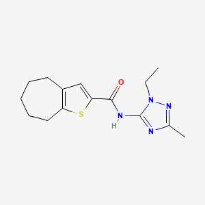 molecular formula C15H20N4OS B6802232 N-(2-ethyl-5-methyl-1,2,4-triazol-3-yl)-5,6,7,8-tetrahydro-4H-cyclohepta[b]thiophene-2-carboxamide 