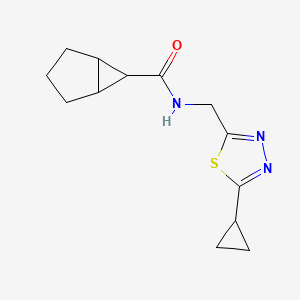 molecular formula C13H17N3OS B6802237 N-[(5-cyclopropyl-1,3,4-thiadiazol-2-yl)methyl]bicyclo[3.1.0]hexane-6-carboxamide 