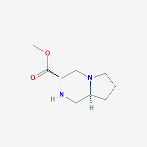 Pyrrolo[1,2-a]pyrazine-3-carboxylic acid, octahydro-, methyl ester, (3S-cis)-(9CI)