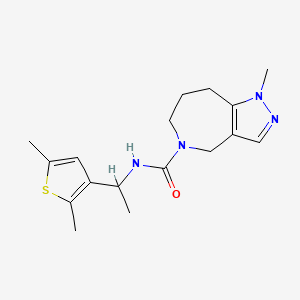 molecular formula C17H24N4OS B6802349 N-[1-(2,5-dimethylthiophen-3-yl)ethyl]-1-methyl-4,6,7,8-tetrahydropyrazolo[4,3-c]azepine-5-carboxamide 