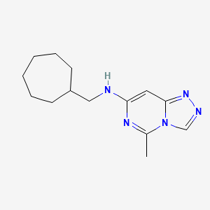 molecular formula C14H21N5 B6802430 N-(cycloheptylmethyl)-5-methyl-[1,2,4]triazolo[4,3-c]pyrimidin-7-amine 