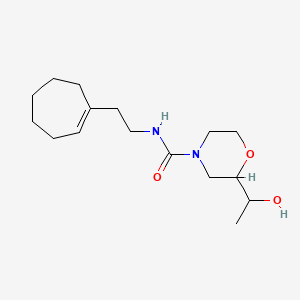 molecular formula C16H28N2O3 B6802600 N-[2-(cyclohepten-1-yl)ethyl]-2-(1-hydroxyethyl)morpholine-4-carboxamide 