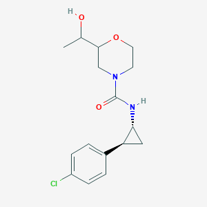 molecular formula C16H21ClN2O3 B6802810 N-[(1R,2S)-2-(4-chlorophenyl)cyclopropyl]-2-(1-hydroxyethyl)morpholine-4-carboxamide 