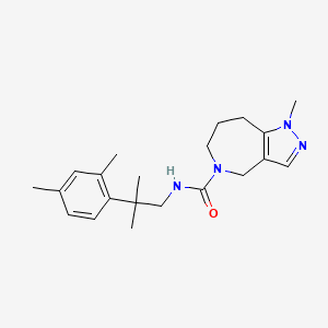 molecular formula C21H30N4O B6802937 N-[2-(2,4-dimethylphenyl)-2-methylpropyl]-1-methyl-4,6,7,8-tetrahydropyrazolo[4,3-c]azepine-5-carboxamide 