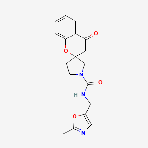 molecular formula C18H19N3O4 B6803052 N-[(2-methyl-1,3-oxazol-5-yl)methyl]-4-oxospiro[3H-chromene-2,3'-pyrrolidine]-1'-carboxamide 