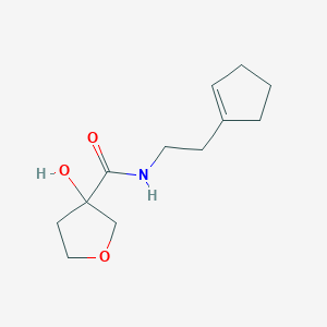 molecular formula C12H19NO3 B6803127 N-[2-(cyclopenten-1-yl)ethyl]-3-hydroxyoxolane-3-carboxamide 