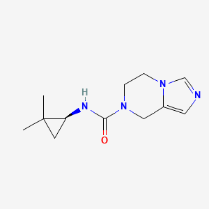 molecular formula C12H18N4O B6803141 N-[(1S)-2,2-dimethylcyclopropyl]-6,8-dihydro-5H-imidazo[1,5-a]pyrazine-7-carboxamide 
