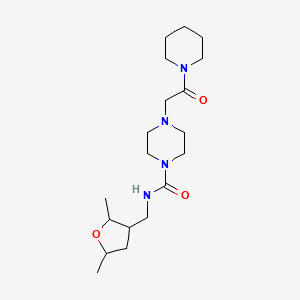 molecular formula C19H34N4O3 B6803198 N-[(2,5-dimethyloxolan-3-yl)methyl]-4-(2-oxo-2-piperidin-1-ylethyl)piperazine-1-carboxamide 