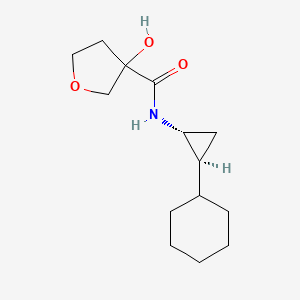 molecular formula C14H23NO3 B6803224 N-[(1R,2S)-2-cyclohexylcyclopropyl]-3-hydroxyoxolane-3-carboxamide 