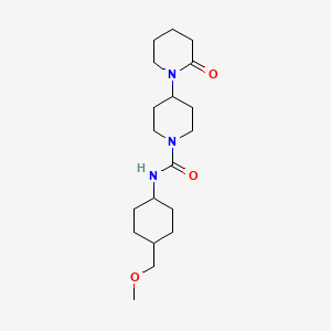 molecular formula C19H33N3O3 B6803235 N-[4-(methoxymethyl)cyclohexyl]-4-(2-oxopiperidin-1-yl)piperidine-1-carboxamide 