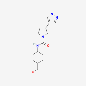 molecular formula C17H28N4O2 B6803238 N-[4-(methoxymethyl)cyclohexyl]-3-(1-methylpyrazol-4-yl)pyrrolidine-1-carboxamide 