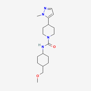 molecular formula C18H30N4O2 B6803244 N-[4-(methoxymethyl)cyclohexyl]-4-(2-methylpyrazol-3-yl)piperidine-1-carboxamide 