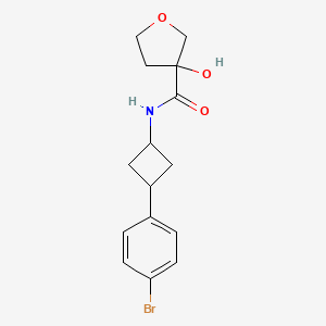 molecular formula C15H18BrNO3 B6803287 N-[3-(4-bromophenyl)cyclobutyl]-3-hydroxyoxolane-3-carboxamide 