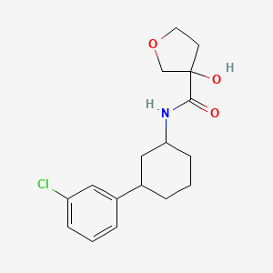 molecular formula C17H22ClNO3 B6803327 N-[3-(3-chlorophenyl)cyclohexyl]-3-hydroxyoxolane-3-carboxamide 