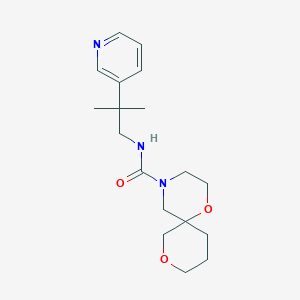 molecular formula C18H27N3O3 B6803343 N-(2-methyl-2-pyridin-3-ylpropyl)-1,8-dioxa-4-azaspiro[5.5]undecane-4-carboxamide 
