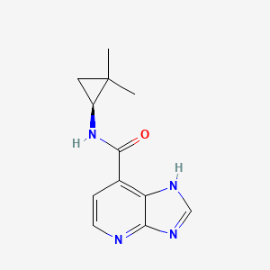 molecular formula C12H14N4O B6803396 N-[(1S)-2,2-dimethylcyclopropyl]-1H-imidazo[4,5-b]pyridine-7-carboxamide 