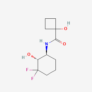molecular formula C11H17F2NO3 B6803435 N-[(1S,2R)-3,3-difluoro-2-hydroxycyclohexyl]-1-hydroxycyclobutane-1-carboxamide 