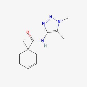 molecular formula C12H18N4O B6803473 N-(1,5-dimethyltriazol-4-yl)-1-methylcyclohex-3-ene-1-carboxamide 