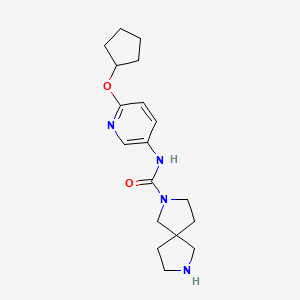 molecular formula C18H26N4O2 B6803682 N-(6-cyclopentyloxypyridin-3-yl)-2,7-diazaspiro[4.4]nonane-2-carboxamide 