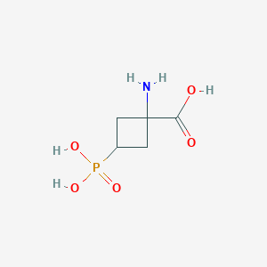 molecular formula C5H10NO5P B068037 cis-1-Amino-3-phosphonocyclobutanecarboxylic acid CAS No. 189143-41-7