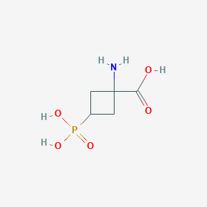molecular formula C5H10NO5P B068037 1-Amino-3-phosphonocyclobutane-1-carboxylic acid CAS No. 189143-41-7