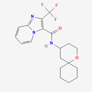 molecular formula C19H22F3N3O2 B6803721 N-(1-oxaspiro[5.5]undecan-4-yl)-2-(trifluoromethyl)imidazo[1,2-a]pyridine-3-carboxamide 