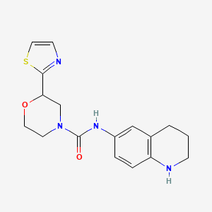 molecular formula C17H20N4O2S B6803870 N-(1,2,3,4-tetrahydroquinolin-6-yl)-2-(1,3-thiazol-2-yl)morpholine-4-carboxamide 
