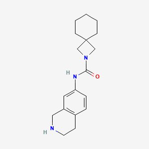molecular formula C18H25N3O B6803879 N-(1,2,3,4-tetrahydroisoquinolin-7-yl)-2-azaspiro[3.5]nonane-2-carboxamide 