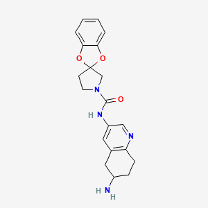 molecular formula C20H22N4O3 B6803893 N-(6-amino-5,6,7,8-tetrahydroquinolin-3-yl)spiro[1,3-benzodioxole-2,3'-pyrrolidine]-1'-carboxamide 