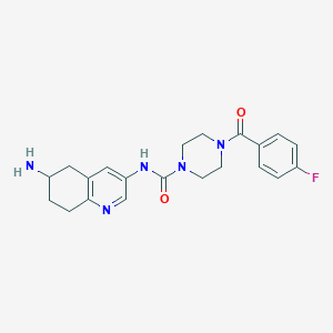 molecular formula C21H24FN5O2 B6803923 N-(6-amino-5,6,7,8-tetrahydroquinolin-3-yl)-4-(4-fluorobenzoyl)piperazine-1-carboxamide 