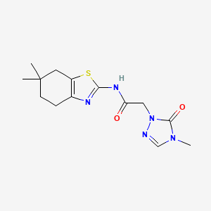 molecular formula C14H19N5O2S B6803979 N-(6,6-dimethyl-5,7-dihydro-4H-1,3-benzothiazol-2-yl)-2-(4-methyl-5-oxo-1,2,4-triazol-1-yl)acetamide 