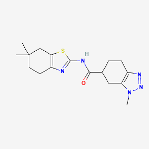 molecular formula C17H23N5OS B6803987 N-(6,6-dimethyl-5,7-dihydro-4H-1,3-benzothiazol-2-yl)-3-methyl-4,5,6,7-tetrahydrobenzotriazole-5-carboxamide 