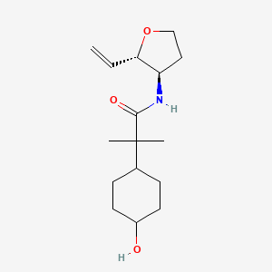 molecular formula C16H27NO3 B6804023 N-[(2S,3R)-2-ethenyloxolan-3-yl]-2-(4-hydroxycyclohexyl)-2-methylpropanamide 