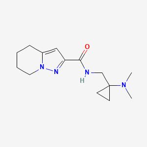 molecular formula C14H22N4O B6804064 N-[[1-(dimethylamino)cyclopropyl]methyl]-4,5,6,7-tetrahydropyrazolo[1,5-a]pyridine-2-carboxamide 