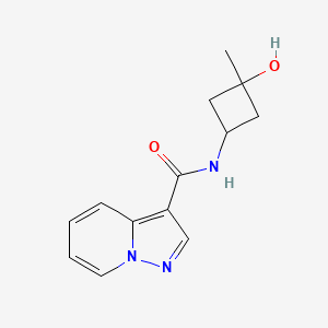 molecular formula C13H15N3O2 B6804076 N-(3-hydroxy-3-methylcyclobutyl)pyrazolo[1,5-a]pyridine-3-carboxamide 